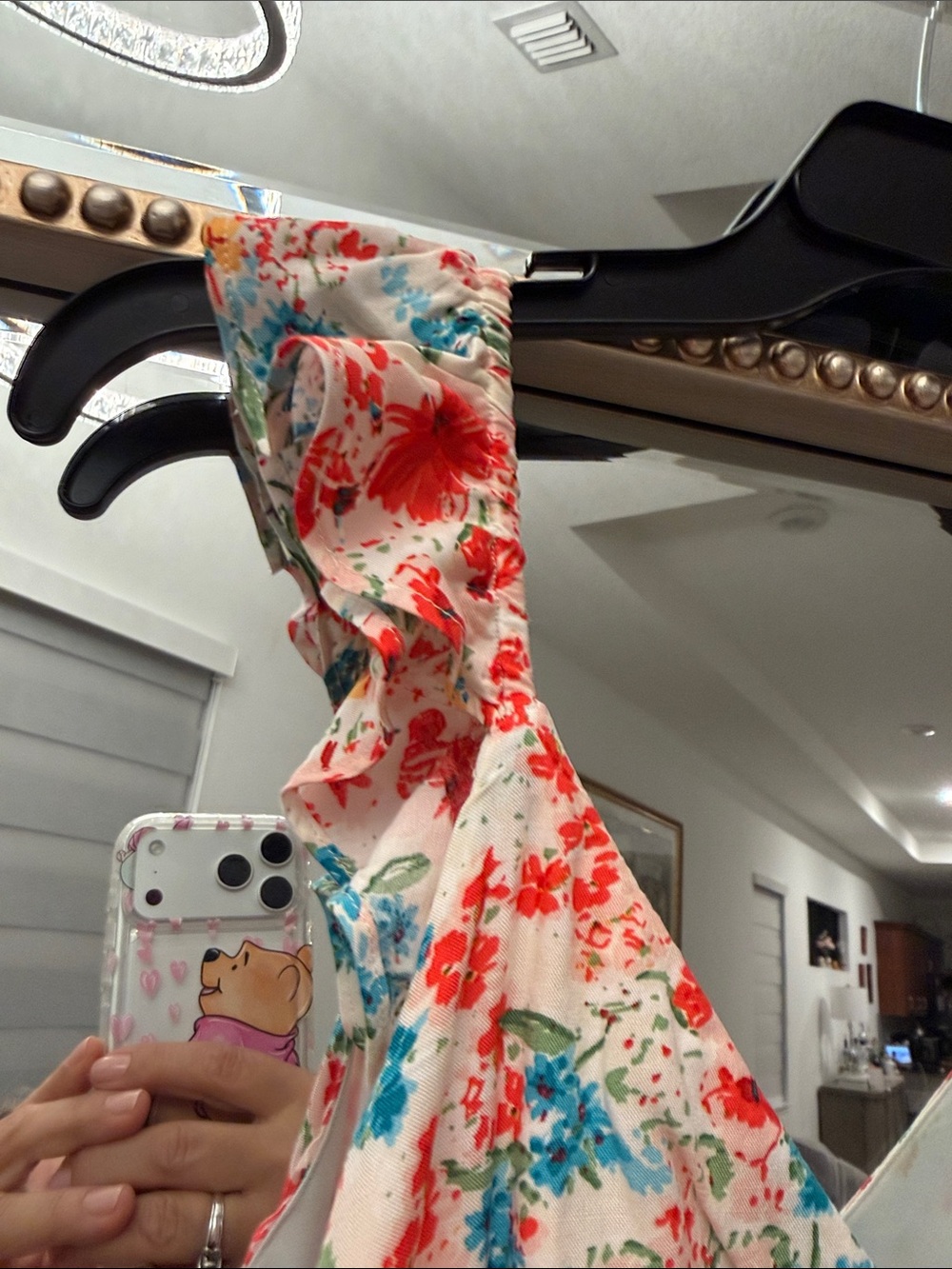 Kingston Floral Maxi Dress in White with Red, Blue, Yellow Flowers - Picture 5 of 7